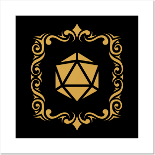 Bordered Tribal Polyhedral D20 Dice Tabletop RPG Gaming Posters and Art